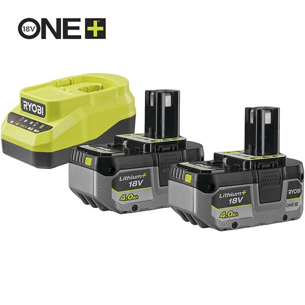 Ryobi KIT 2 Batteria 4.0 AH + Caricabatterie 18V MOD. RC18120A-240X - RYOBI